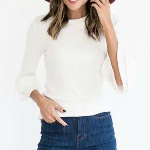 Heart and Hips sweater with puff sleeves